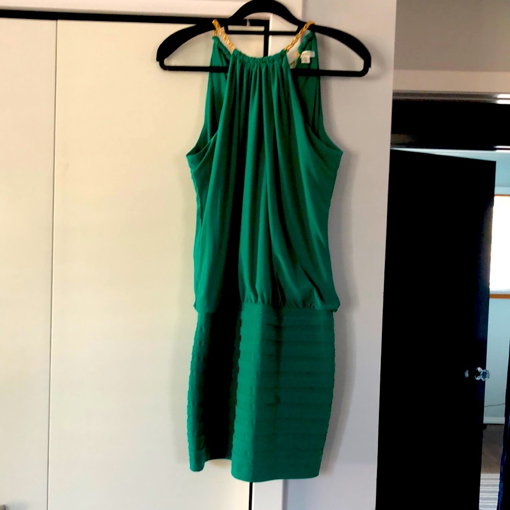Stunning Emerald Green Dress, beautiful gold